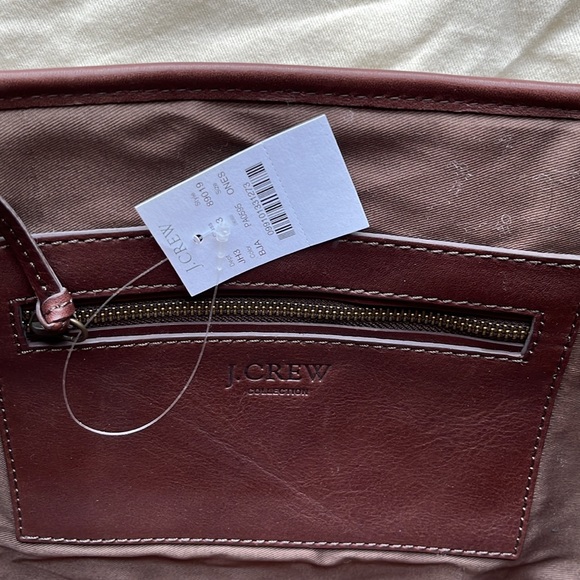 NWT J.Crew Collection Leather and calf hair tote. - Picture 5 of 14